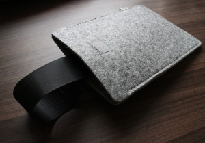 Kindle Sleeve showing inside strap